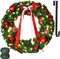 24in Large Pre Lit Outdoor Christmas Wreath with LED Lights